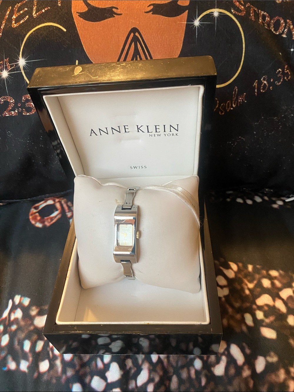 Anne Klein Silver Tone Women's Rectangle Bracelet Watch